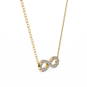 สร้อยคอผู้หญิงแบบกล่องประดับจี้รูปสัญลักษณ์สันติภาพ ประดับเพชรซิร์คอน ชุบทอง 18k บนสแตนเลสสตีล ผลิตในห้องปฏิบัติการ ได้รับการรับรองจาก IGI ป้องกันการหมองคล้ำ ยี่ห้อ Jeuteis - Product Image 3