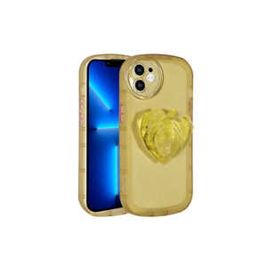 Coque en silicone jaune antichoc pour iPhone 11 avec protection de l'appareil photo et compatible Pop Socket - Product Image 1