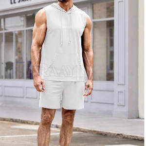 Fabricant d'usine sur mesure Gym Fitness débardeur à capuche à la mode grande taille Gym Fitness débardeur à capuche - Product Image 5