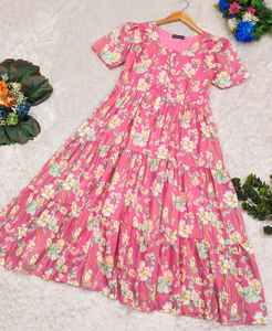 ชุดแมกซี่เดรสลายดอกไม้มีระบายแนวชิคคอลเลกชันฤดูร้อนสไตล์บอลลีวูด - Product Image 4