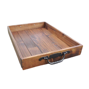 Meilleurs hôtels de qualité restaurants et utilisation de la cuisine à domicile servant des aliments plateaux de service en bois de forme rectangulaire avec poignées - Product Image 5