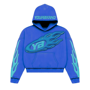 Vente en gros sweat à capuche imprimé bouffant personnalisé 3D logo en relief surdimensionné Streetwear sweat-shirt en polaire lourd fournisseur OEM - Product Image 4