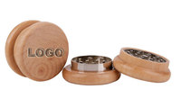 Nouveau design de broyeurs de tabac en bois de qualité supérieure avec logo personnalisé, 3 pièces, magasin de fumée, accessoires pour fumeurs, broyeur d'herbes sèches en bois