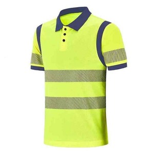 Wholesale Men's Hi-Vis Short Sleeve Knitted Pocket Construction for Shirts 100% Polyester Anti-Wrinkle Printed Pattern - Product Image 3