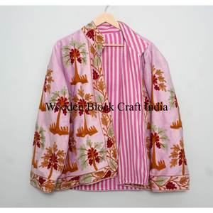 Chaqueta de Terciopelo con Bordado Suzani para Mujer, Chaqueta Corta Informal con Estampado Floral, Estilo Bohemio, Moda Urbana para Ella, Abrigo Floral Suzani - Product Image 6