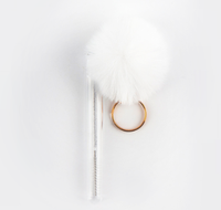 Tube de brosses réutilisables pour nettoyage des cils, baguettes mascara, boule en fausse fourrure, porte-clés, outil et accessoires