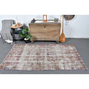 3ft วินเทจ6in x 6FT พรมขนสัตว์ตุรกีสีชมพู & สีเบจ9in การเย็บปะติดปะต่อกันการออกแบบคลาสสิกสำหรับห้องนั่งเล่นตกแต่งรถยนต์ใช้ยางรอง - Product Image 1