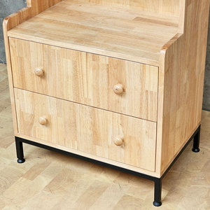 Vitrina de Lujo Escandinava 60x40x150cm de Madera de Caucho con Patas de Hierro KTB68139 - Product Image 6