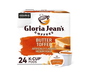 Café Gloria Jean's Butter Toffee, Cápsulas Individuales Keurig K-Cup, Café de Tueste Medio con Sabor, Paquete de 24 - Product Image 1