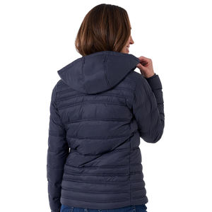 2025 nouveau élégant hiver doudoune pour femmes tissu respirant solide bleu couleur détachable capuche grande taille bulle veste - Product Image 3