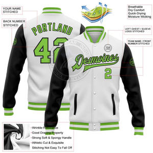 Chaqueta Bomber de Lana de Alta Calidad OEM para Adultos, Estilo Varsity de Invierno para Hombre, Logotipo Personalizado Bordado, Ecológica, de Secado Rápido - Product Image 4