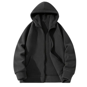 Sweat à capuche brodé à glissière intégrale pour hommes | Couleurs personnalisables Vêtements d'extérieur d'hiver | Isolation durable et lavable en machine - Product Image 1