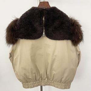 Nouveau femmes hiver court matelassé manteau peau de mouton toile réversible écologique imperméable respirant Polyester/loutre Ribbet fourrure - Product Image 5