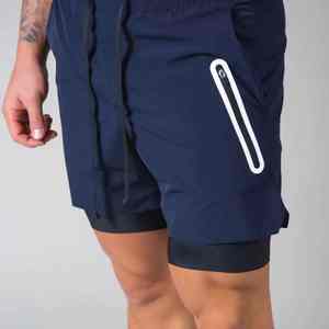 Pantalones Cortos Deportivos de Compresión Personalizados al por Mayor 2025 para Hombre, 2 en 1, Sólidos, de Secado Rápido, de Poliéster, para Correr, Hacer Ejercicio, Estilo Informal - Product Image 5