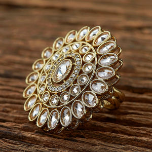 Belle bague de doigt réglable classique antique de concepteur avec des grossistes de placage Mehndi en Inde - Product Image 3