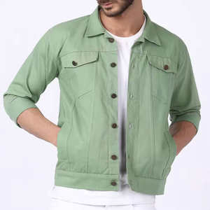 Chaquetas para Hombre, Color y Talla Personalizados, Estilo Urbano, Chaqueta Vaquera para Hombre Hecha en Pakistán con Diseño Estampado en Relieve, 100% Algodón - Product Image 1