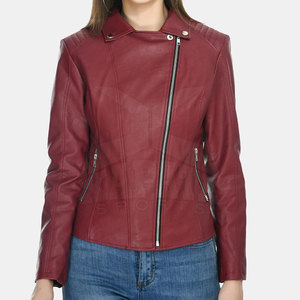 Veste en cuir véritable pour femme, écologique, coupe-vent, respirante, pour la saison hivernale, personnalisable, étiquette privée, finition de qualité - Product Image 1