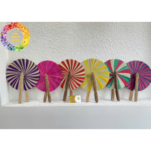 Abanico Redondo Tejido a Mano con Paja Natural, Abanico Tradicional de Alta Calidad Tejido con Hojas de Palma - CARYLN - Product Image 2