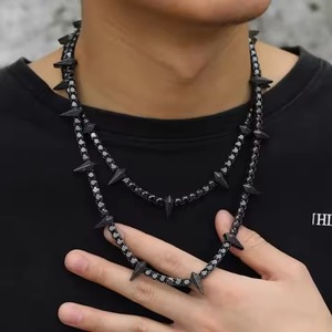 Collar de cadena de oro blanco de Hip Hop con diamantes cultivados en laboratorio redondo unisex para regalar opciones para hombres - Product Image 2