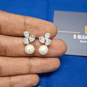 Pendientes de Oro Blanco con Certificación IGI, Plata de Ley, Moissanita, Corte de 6 Perlas, 1.39ct, Claridad VS1-VS2, Regalo de Boda o Compromiso - Product Image 1