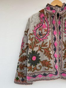 Fancy Embroidered <b>Velvet</b> Suzani <b>Jacket</b> Boho Floral Winter Coat <b>Velvet</b> Suzani <b>Jacket</b> - Product Image 4