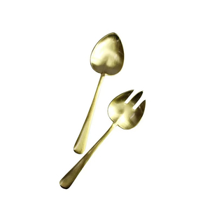 Ensemble de serveurs à salade en métal décoratif, améliorant le goût des repas grâce à des designs d'ustensiles élégants et fonctionnels - Product Image 1