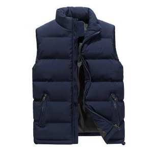 Vente en gros de veste d'hiver personnalisée à col montant sans manches gilet en coton pour hommes - Product Image 2