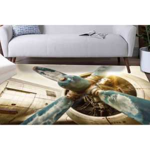 Tapis imprimé hélice d'avion, Tapis modernes, Tapis tendance, Tapis épais, Tapis doux non tissé - Product Image 3