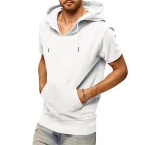 Nueva Sudadera con Capucha para Hombre, Estilo Europeo y Americano, Holgada, de Manga Corta, Color Sólido, para Otoño - Product Image 5