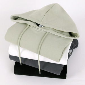 Sweat à capuche personnalisé printemps et automne 480gsm poids lourd 100% coton pull unisexe ourlet côtelé sweats à capuche - Product Image 2