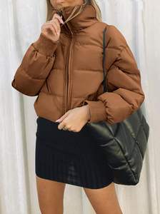 Cortavientos para exteriores, cálido, informal, para mujer, transpirable, acolchado, abrigo de invierno de talla grande, edredón para mujer, abrigo de burbujas, chaqueta de plumón para mujer - Product Image 4