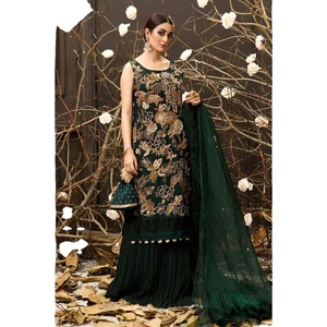 Diseñador paquistaní 2023 tela de boda colección Eid gasa tradicional Salwar Kameez traje de seda y rayón elegante - Product Image 1
