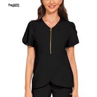 Blouses médicales grande taille de haute qualité, coupe ajustée, manches courtes, col en V, pour infirmières et médecins, tenue de travail d'hiver pour hôpital, en toile
