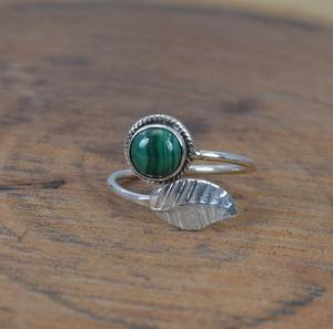 Trending 925 plata esterlina malaquita anillo de piedras preciosas joyería hecha a mano plata estilo bohemio anillo joyería para mujeres regalo para niñas - Product Image 5