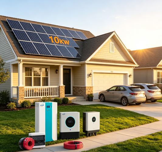 Off Grid Solar Power System Complete Solar Panel Kit 3kw 5kw 10kw With Lithium Battery for Home Farm Villa Energy Storage
