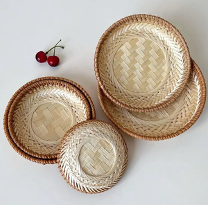 Eco-Friendly Handmade Bamboo Tray Luxury Sustainable Storage <b>for</b> Fruit, Food, Kitchen & Home Organization - Product Image 1