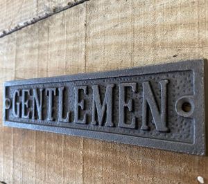 Placas de hierro fundido de estilo antiguo para puerta de caballero, para colgar en la pared del hogar, para hotel, oficina, escuela, restaurante, letreros, 2023 - Product Image 3