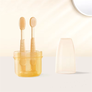 Juego de cepillos de dientes con revestimiento de lengua para bebé recién <span class=keywords><strong>nacido</strong></span>, limpiador bucal, cepillo de dientes de silicona, cepillo de dientes de silicona para niños - Product Image 1