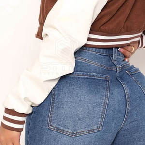 Elegantes y de moda mujeres Crop Varsity chaquetas/Top Design mujeres peso ligero Crop Varsity chaquetas - Product Image 6