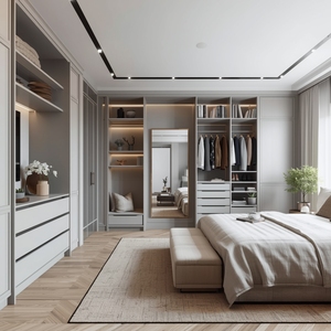 Armario de Lujo para Parejas, Muebles de Dormitorio Personalizados, Vestidor, Armarios Dobles de Madera Maciza, Accesorios de Almacenamiento, Diseños - Product Image 3