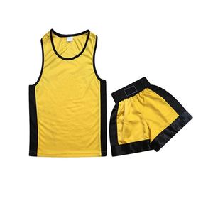 Nouvel Arrivage Uniforme de Boxe en Cuir de Haute Qualité, en Coton, Respirant, Haut sans Manches, Ensemble Court, Vêtements de Sport de Compétition pour Adultes, Vêtements Personnalisés - Product Image 1