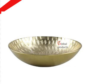 unique design round shape <b>golden</b> finished metal aluminum food serving bowl for hotel restaurant and <b>bar</b> - Product Image 2