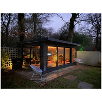 Maison-conteneur en acier extensible de 19ftx20ft, maison relocalisable emballée à plat pour magasin, bureau, villa, hôtel, kiosque, utilisation des toilettes
