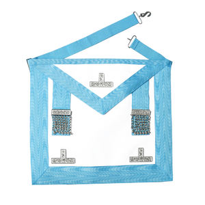 Tablier brodé d'insignes maçonniques fabriqué en usine avec décoration à paillettes et insigne à coudre Design personnalisé pour un maître adorable - Product Image 1