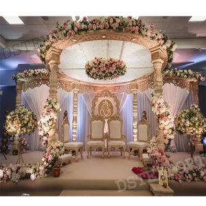 Mandap Heer traditionnel en bois pour les mariages indiens Mandap Heer élégant en finition classique Mandap royal pour les grandes cérémonies - Product Image 1