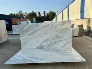 Vente chaude indien blanc pierre naturelle marbre dalle mur neige blanc marbre pour salle à manger cuisine comptoir salle de bain - Product Image 2