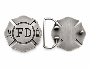 Boucle de ceinture personnalisée pour les pompiers, croix maltaise, laiton antique plaqué, boucle de ceinture pour pompier en métal - Product Image 1