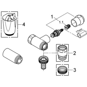 Grohe WAS 3/4 Inch Chrome Right-Hand <b>Battery</b> <b>Connection</b> Angle Valve GROHE - Product Image 5