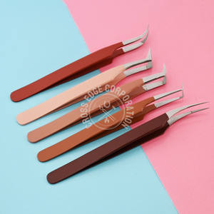 Pinzas al por mayor con punta de fibra para extensión de pestañas, rectas, para aislamiento, finas, para volumen X Boot, curvadas, herramienta clásica para pestañas - Product Image 1