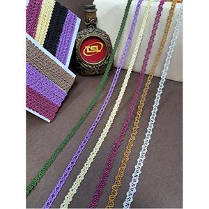 Cinta de Encaje Metálico de Algodón y Poliéster Marca TSL, Fabricada en India, 1 Pulgada de Ancho, 9 Metros por Pieza, para Vestidos de Novia, Saris y Dupattas - Product Image 1